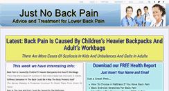 Desktop Screenshot of justnobackpain.com