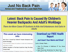 Tablet Screenshot of justnobackpain.com